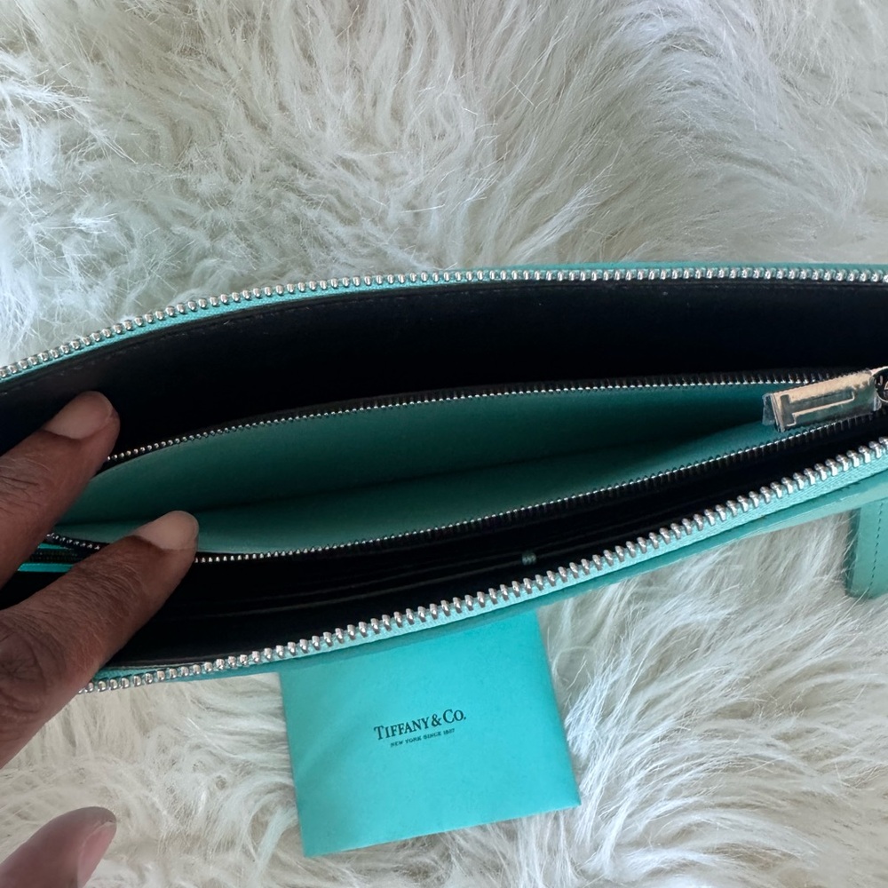 Tiffany & Co. Aqua Leather Clutch - Picture 3 of 5
